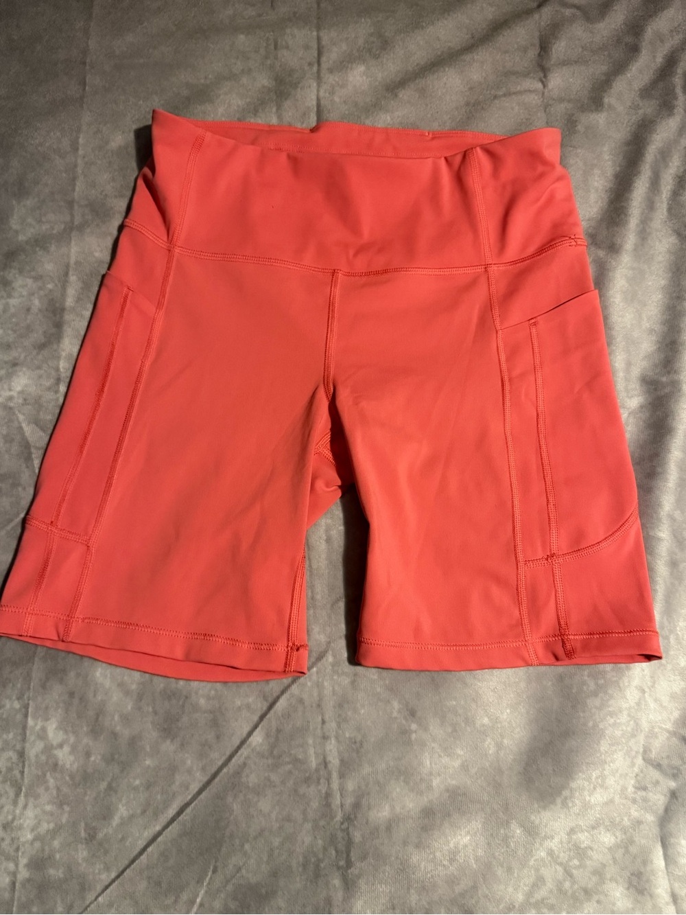 Athleta Pink High-Rise Bike Shorts with Side Pockets